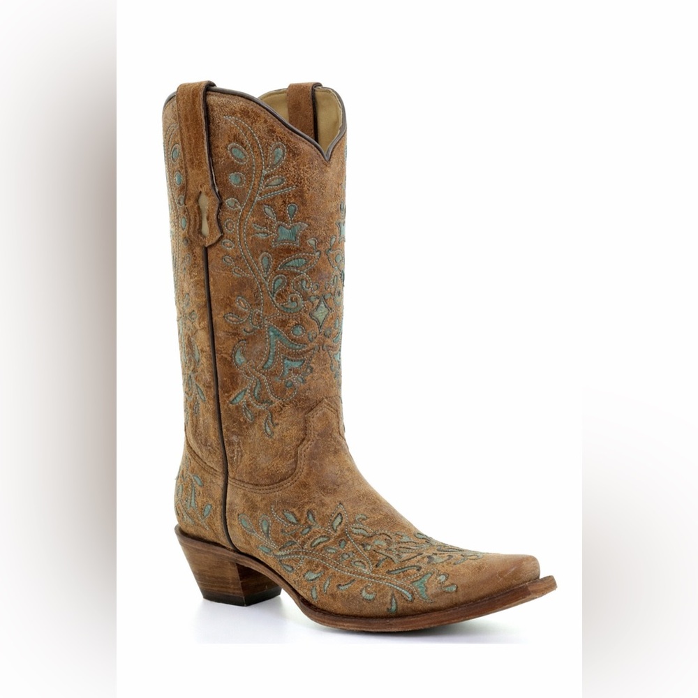 Corral Ladies Marsha Pointed Orix Sage Inlay Boots